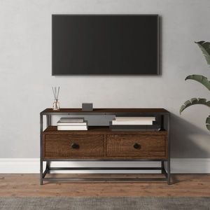 vidaXL Comodă TV, stejar maro, 80x35x45 cm, lemn prelucrat imagine