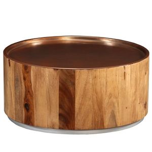vidaXL Măsuță de cafea, lemn masiv de palisandru și oțel, 68 cm imagine