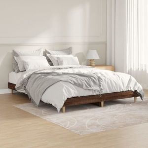 vidaXL Cadru de pat, stejar maro, 140x190 cm, lemn prelucrat imagine