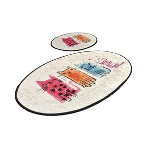 Set 2 Covorase baie Baby Cats, 60 x 100 cm, 50 x 60 cm, Antiderapant, Multicolor imagine