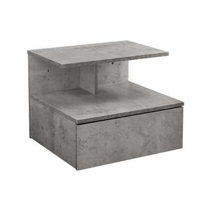 Noptiera montabila pe perete, un sertar, o polita, 40x35x31 cm, PAL, aspect gri beton imagine