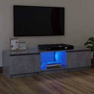 vidaXL Comodă TV cu lumini LED, gri beton, 120x30x35, 5 cm imagine