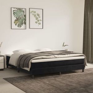 vidaXL Saltea de pat cu arcuri, negru, 180x200x20 cm, catifea imagine