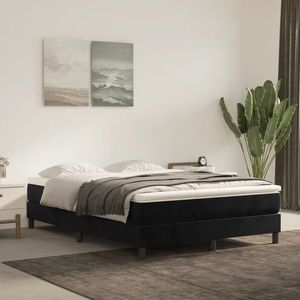 vidaXL Saltea de pat cu arcuri, negru, 140x200x20 cm, catifea imagine