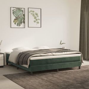 vidaXL Saltea de pat cu arcuri, verde închis, 160x200x20 cm, catifea imagine