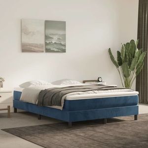 vidaXL Saltea de pat cu arcuri, albastru închis, 140x190x20 cm catifea imagine