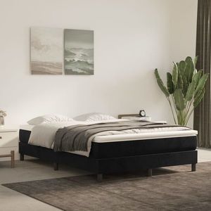 vidaXL Saltea de pat cu arcuri, negru, 140x190x20 cm, catifea imagine
