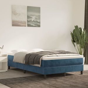 vidaXL Saltea de pat cu arcuri, albastru închis, 120x200x20 , catifea imagine