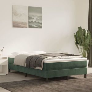 vidaXL Saltea de pat cu arcuri, verde închis, 120x200x20 cm, catifea imagine