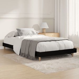 vidaXL Cadru de pat, negru, 100x200 cm, lemn prelucrat imagine
