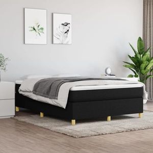 vidaXL Cadru de pat, negru, 140x200 cm, material textil imagine