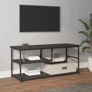 vidaXL Comodă TV, negru, 103x38x46, 5 cm, lemn prelucrat și oțel imagine