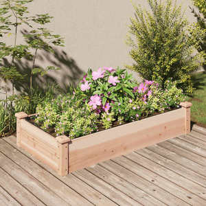 vidaXL Strat de grădină înălțat cu căptușeală, 120x60x25 cm, lemn brad imagine