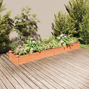 vidaXL Strat grădină înălțat cu căptușeală maro 240x45x25 cm lemn brad imagine