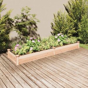 vidaXL Strat de grădină înălțat cu căptușeală, 240x60x25 cm, lemn brad imagine
