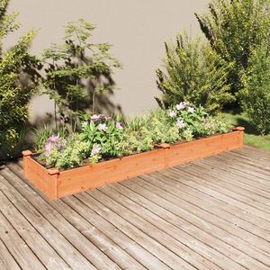 vidaXL Strat grădină înălțat cu căptușeală maro 240x60x25 cm lemn brad imagine
