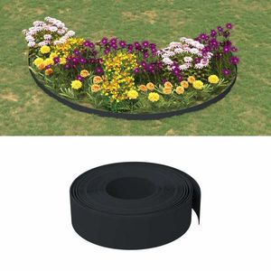 Bordură de grădină, negru, 10 m, 15 cm, PE imagine