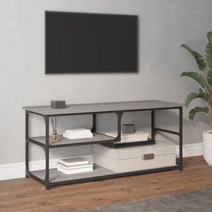 vidaXL Comodă TV, gri sonoma, 103x38x46, 5 cm, lemn prelucrat și oțel imagine