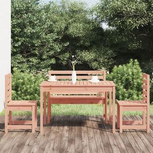 vidaXL Set cu masă de grădină, 4 piese, lemn masiv douglas imagine