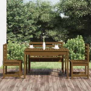 vidaXL Set de masă pentru grădină, 4 piese, maro miere, lemn masiv pin imagine