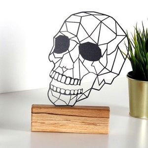 Decoratiune, Skull, 17x29x3.5 cm, Metal, Negru imagine