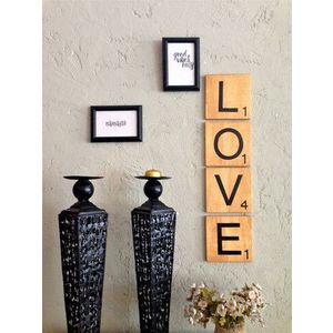 Decoratiune de perete, Scrabble Love , Placaj , Maro imagine