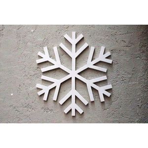 Decoratiune de perete, Snow 2019, 38x38x1.8 cm, Placaj , Alb imagine