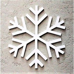 Decoratiune de perete, Snowflake, 38x1.8x38 cm, Placaj , Alb imagine