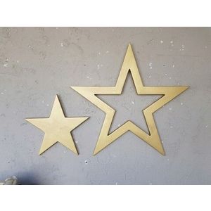 Decoratiune de perete, Gold Stars Set, Placaj , Auriu imagine