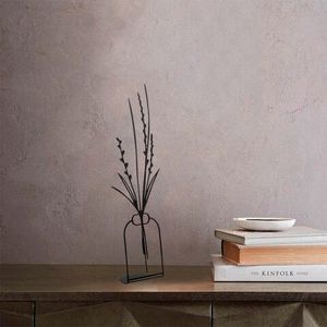 Decoratiune, Flowerpot, 19x44 cm, Metal, Negru imagine