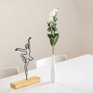 Decoratiune, Ballerina, 20x40x4 cm, Metal, Negru imagine