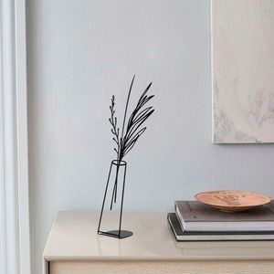 Decoratiune, Flowerpot, 19x50 cm, Metal, Negru imagine