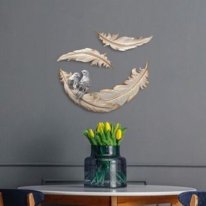 Decoratiune de perete, Love Birds, Poliester, Crem imagine