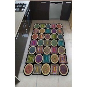 Covor de hol, HMNT959, 80x300 cm, Poliester, Multicolor imagine