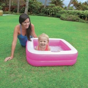 Piscina gonflabila pentru copii Frosted Baby, Intex, 85x85x23 cm, 57 L, polivinil, roz imagine