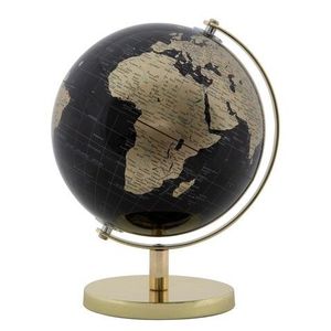 Glob pamantesc decorativ, Mauro Ferretti, 20x28 cm, plastic/fier, negru/auriu imagine