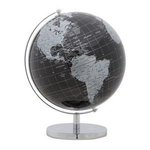 Glob pamantesc decorativ, Mauro Ferretti, 25x34 cm, plastic/fier, negru/argintiu imagine