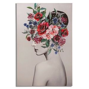 Tablou decorativ Lady Flower -A, Mauro Ferretti, 80 x 120 cm, lemn de pin/canvas imagine