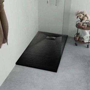 vidaXL Cădița de duș, negru, 80 x 80 cm, SMC imagine