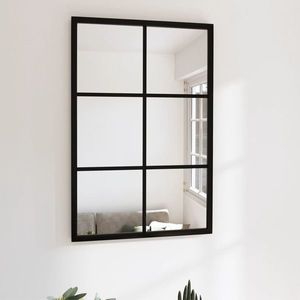 vidaXL Oglindă de perete, negru, 60x40 cm, metal imagine
