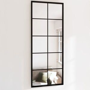 vidaXL Oglindă de perete, negru, 100x40 cm, metal imagine
