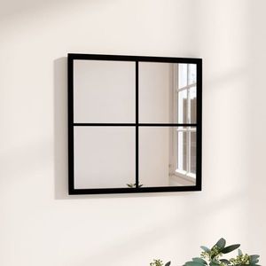 vidaXL Oglindă de perete, negru, 40x40 cm, metal imagine