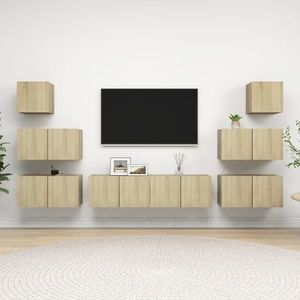 vidaXL Set dulapuri TV, 8 piese, stejar sonoma, lemn prelucrat imagine