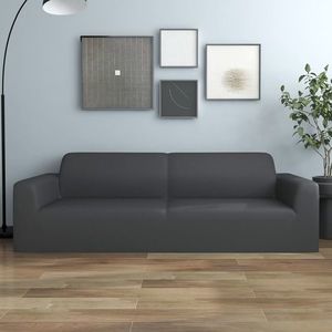 vidaXL Husă elastică pentru canapea 3 locuri poliester jersey antracit imagine