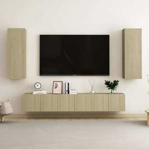 vidaXL Set de dulapuri TV, 5 piese, stejar sonoma, lemn prelucrat imagine