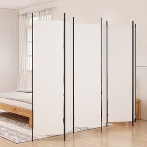 vidaXL Paravan de cameră cu 6 panouri, alb, 300x200 cm, textil imagine
