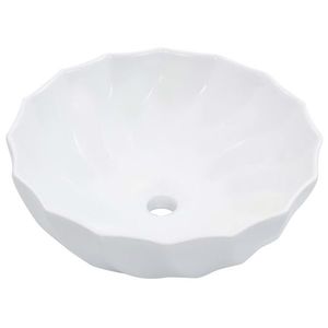 vidaXL Chiuvetă de baie, alb, 46 x 17 cm, ceramică imagine