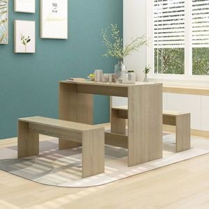 vidaXL Set mobilier de bucătărie, 3 piese, stejar sonoma, PAL imagine