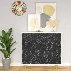 vidaXL Folie de mobilier autoadezivă, negru piatră, 500x90 cm, PVC imagine