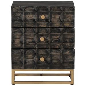 vidaXL Noptieră, negru, 40x29x50 cm, lemn masiv de mango imagine